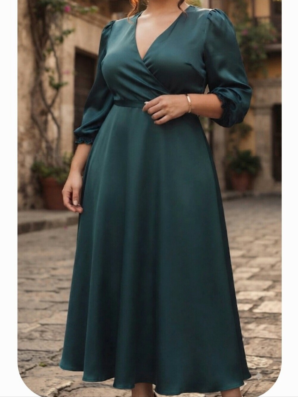 Dresses Taylor Teal Label on Brown Satin Tag